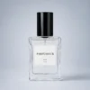 Parfumour men's perfume in a 50ml clear glass bottle with a black cap on a soft blue background